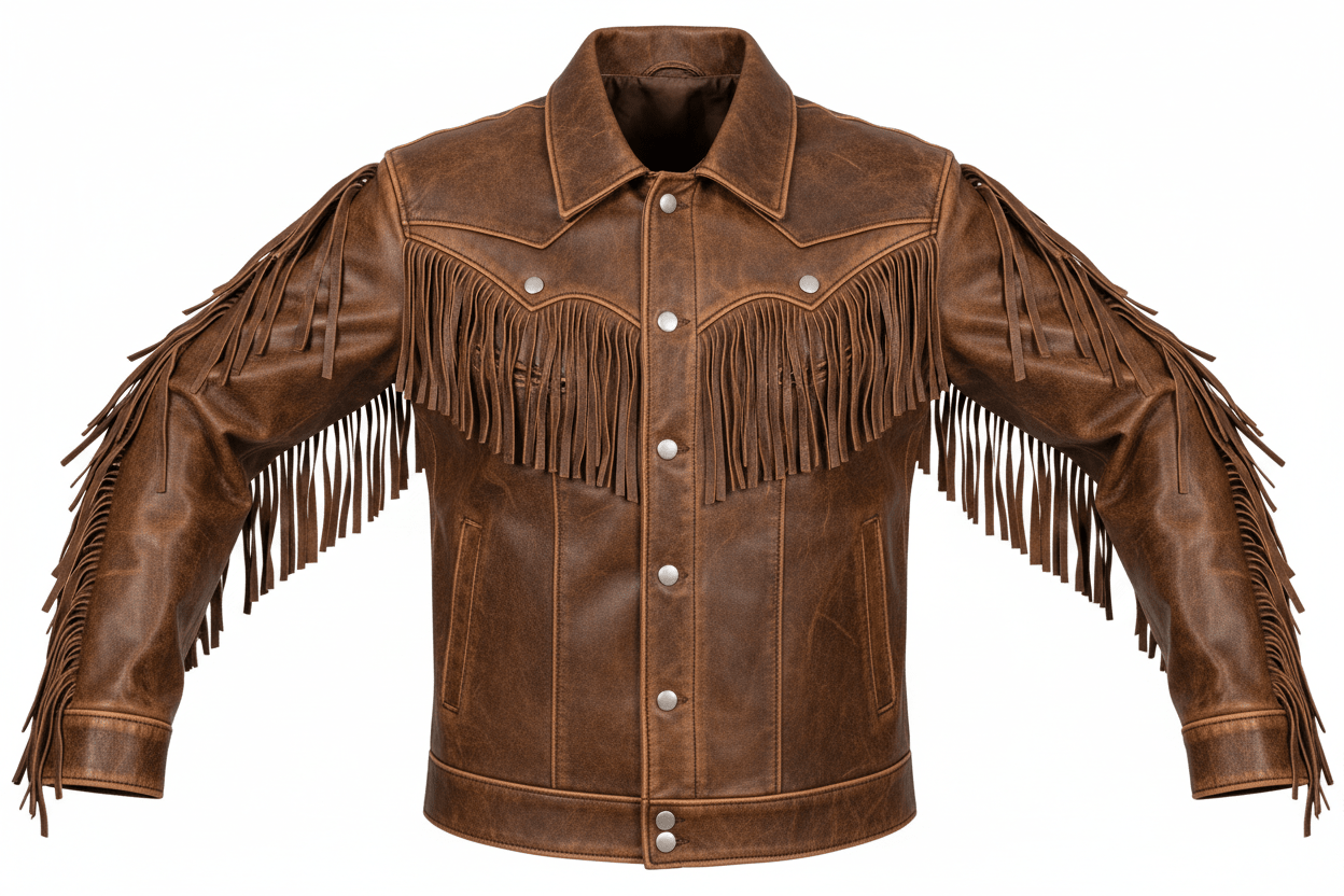 A Truly Classic Mens Cowboy Brown Ranch Leather Jacket - MovieStarJacket