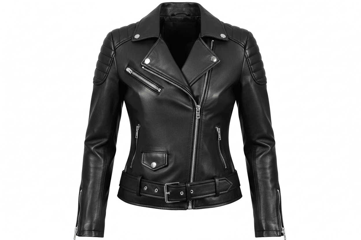 Women Slim Fit Moto Biker Leather Jacket - MovieStarJacket