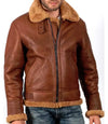 Mens Sheepskin B3 Aviator Bomber Leather Jacket - MovieStarJacket