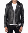 Mens Fur Collar Modern Streetwear Biker Leather Jacket - MovieStarJacket