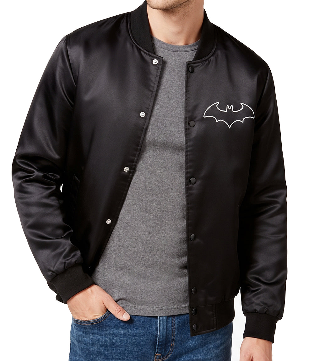 Black Batman Varsity Jacket
