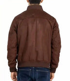 Mens Brown Suede Leather Bomber Jacket - MovieStarJacket
