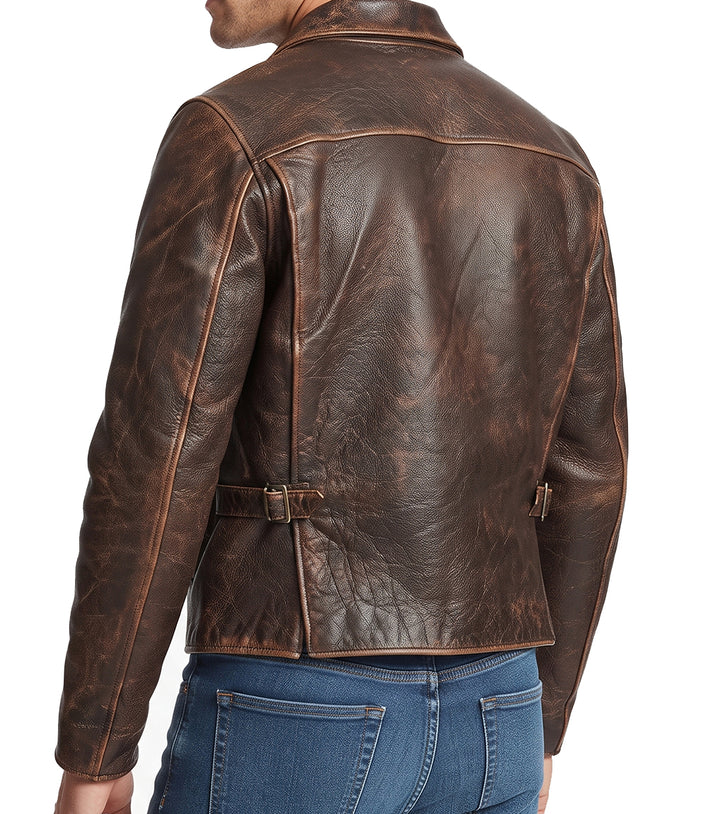 Distressed Brown Indiana Jones Leather Jacket