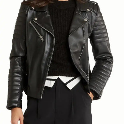 Womens Slim Fit Motorcycle Leather Jacket