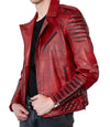 Mens Dark Red Vintage Biker Leather Jacket - MovieStarJacket