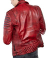 Mens Dark Red Vintage Biker Leather Jacket - MovieStarJacket