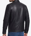 Mens 70s Vintage Black Moto Leather Jacket