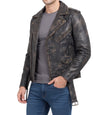 Mens Distressed Brown Motorcycle Leather Jacket