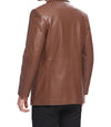 Mens Genuine Leather Brown Lambskin Blazer Coat