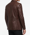 Mens Lambskin Leather Long Jacket Brown Coat