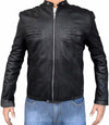 Mens Modern Wrinkled Lambskin Black Leather Jacket - MovieStarJacket