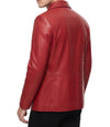 Mens Red Lambskin Leather Blazer Jacket Coat