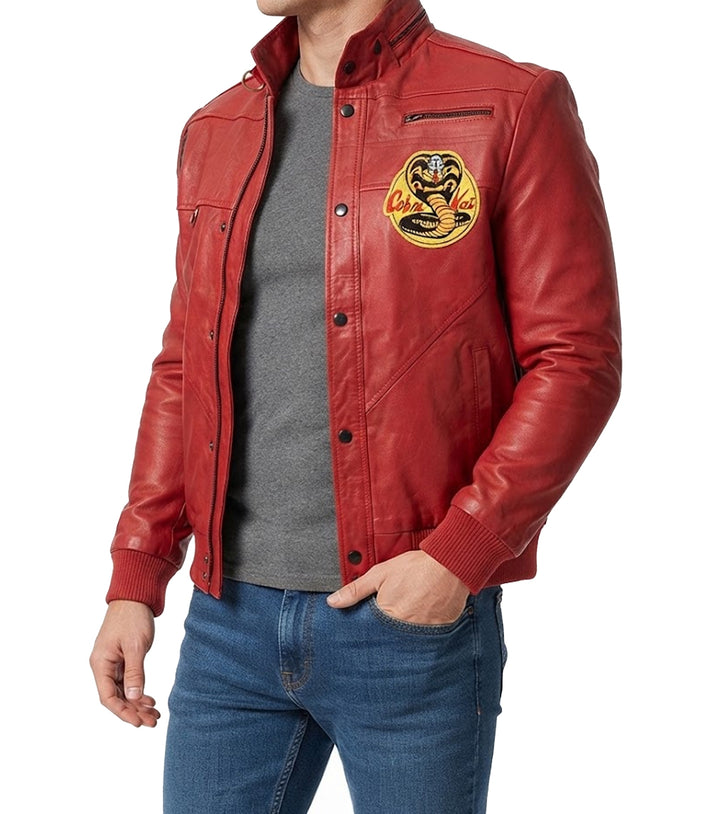 Red Cobra Kai Johnny Lawrence Leather Jacket