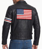 USA Flag Easy Rider Leather Motorcycle Jacket