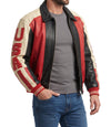 Unisex USA Patriotic Bomber Leather Jacket