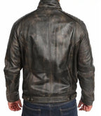 Mens Retro Distressed Brown Biker Leather Jacket - MovieStarJacket