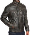 Mens Retro Distressed Brown Biker Leather Jacket - MovieStarJacket