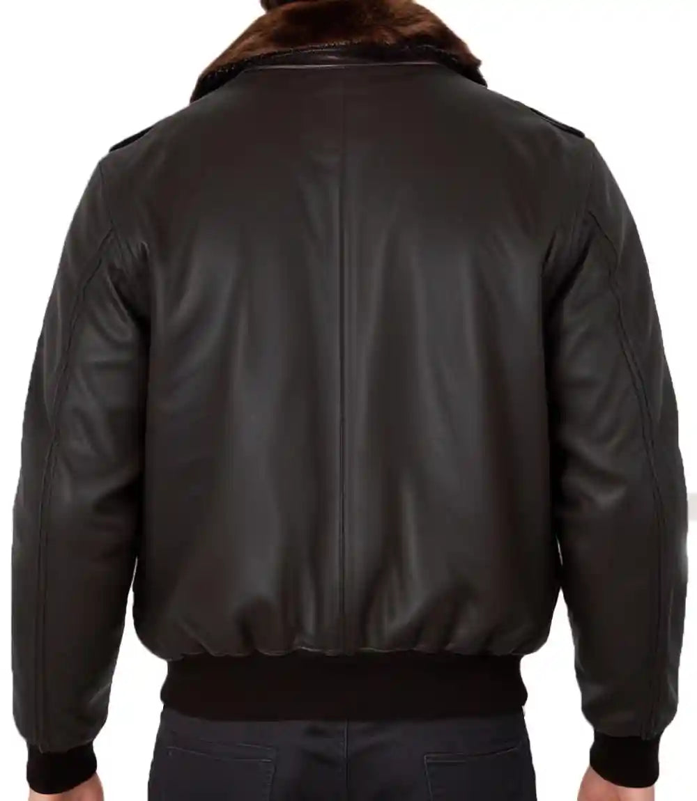 Mens Brown Flight Bomber Genuine Leather Jacket - MovieStarJacket