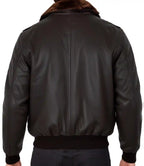 Mens Brown Flight Bomber Genuine Leather Jacket - MovieStarJacket