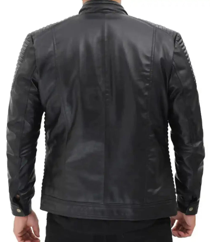 Mens 70s Vintage Black Moto Leather Jacket - MovieStarJacket