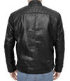 Mens Black Biker Cropped Leather Moto Jacket - MovieStarJacket