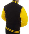 Mens Bomber Black and Yellow Letterman Jacket - MovieStarJacket