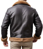 Mens Vintage WW2 Leather Bomber Sherpa Aviator Jacket - MovieStarJacket