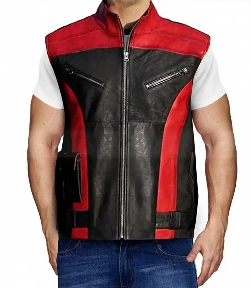 Red One Dwayne Johnson Leather Vest - MovieStarJacket