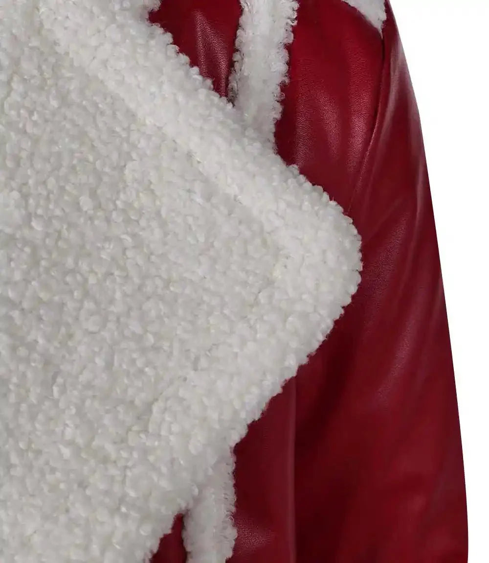 Red One J K Simmons Red Santa Claus Fur Coat - MovieStarJacket