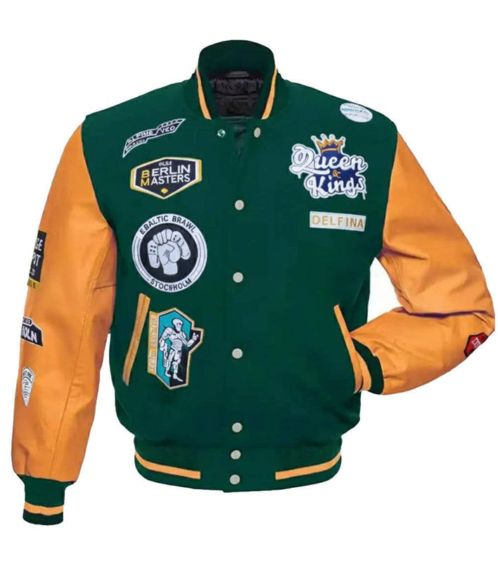 Men's Too Old For Fairy Tales 2 varsity jacket by Movie Star Jacket, featuring a stylish letterman design in vibrant colors.