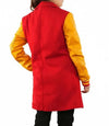 Two - Tone Yellow & Red Wool Blend Trench Coat - MovieStarJacket