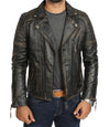 Mens 80s Motorcycle Vintage Distressed Leather Jacket - MovieStarJacket