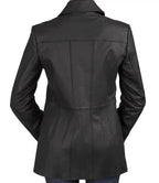 Women Black Leather Ladies Car Coat Jacket - MovieStarJacket