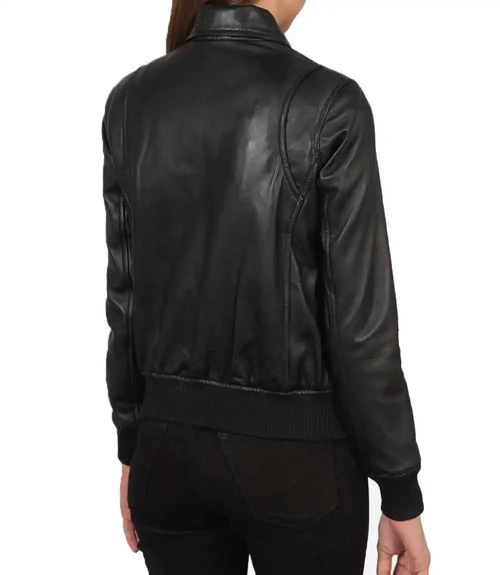 Women Vintage New Look Cropped Leather Jacket - MovieStarJacket